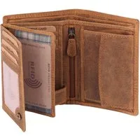 Benthill Geldbörse Herren Echt Leder Portemonnaie RFID Männer Geldbeutel Vintage Slim, RFID-Schutz Kartenfächer Münzfach