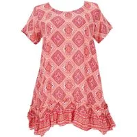 Guru-Shop Midikleid Boho Strandkleid, Minikleid - himbeer alternative Bekleidung