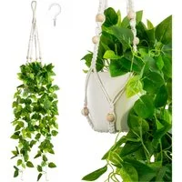 Kunstpflanze Künstliche hängepflanzen im Keramiktopf, Kunstpflanze hängend Efeu, Eukalyptus, Monstera, Zebrapflanze, PASCH
