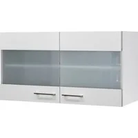 Flex-Well Glashängeschrank Glashängeschrank Küche - 100 cm breit - Weiß – Nawa