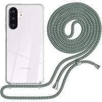 EAZY CASE Handykette Hülle mit Kette für Samsung Galaxy A26 6,7 Zoll, Kettenhülle zum Umhängen Tasche Cross Bag Handykordel Cover Grün Weiß