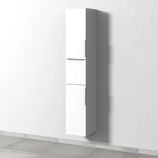 Sanipa 3way Hochschrank mit 2 Türen und 1 Auszug, Weiß-Soft UM10043