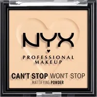 NYX PROFESSIONAL MAKEUP Puder CAN'T STOP WON'T STOP MATTIFYING POWDER, deckt zuverlässig, setzt sich nicht ab, mattierend