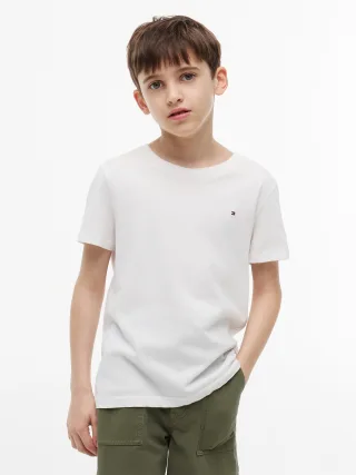 BOYS BASIC CN KNIT S/S Bright White - Gr. - 12