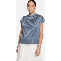 Zero Satinbluse Damen mit Kragen