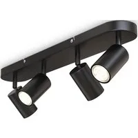 B.K.Licht Deckenspots, ohne Leuchtmittel, 4-flammige Spotlampe,schwenkbar, drehbar, schwarz, ohne Leuchtmittel