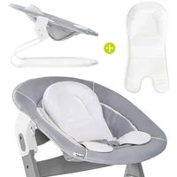 Hauck Hochstuhltablett Bouncer 2in1 - Stretch Grey, 2in1 Babywippe & Neugeborenenaufsatz für Alpha+ & Beta Hochstuhl