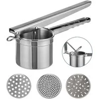 Haushalt International Kartoffelpresse Edelstahl Kartoffelpresse Spätzlepresse 3 Locheinsätze
