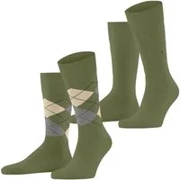 Burlington Socken Burlington Everyday Argyle Mix 2-Pack Herren (2-Paar) aus weicher gekämmter Baumwolle