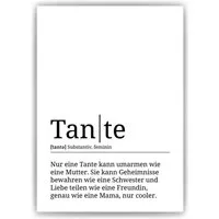 Tigerlino Poster Tante Definition Wandbild Geburtstag Tante Geschenk
