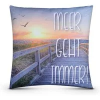 Bestlivings Dekokissen Outdoor Garten/Terrasse 45x45 cm, Polyester, wasserabweisend, Füllgewicht ca. 330 g, Reißverschluss