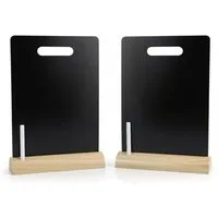HAC24 Standtafel Tischaufsteller Kreidetafel Tisch Aufsteller Ständer, (2-tlg), DIN A4 mit Holzfuß inkl. Stift Doppelseitig