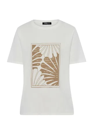 FRANK WALDER - Shirt CASUAL mit Frontmotiv affogato/ecru - Gr. - 48