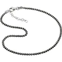 SilberDream Fußkette mit Anhänger SilberDream Fußkette dunkel Silber 925, Damen Fußkette Kugeln aus 925 Sterling Silber, Farbe: silber, schwarz