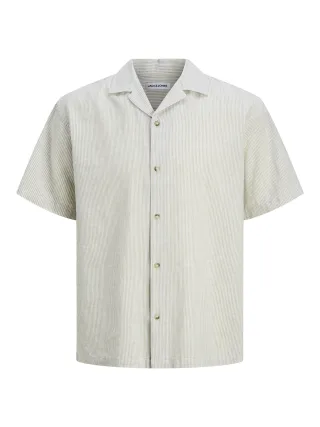 JACK&JONES - JJESUMMER LINEN BLEND RESORT SHIRT SS SN Crockery - Gr. - XXL