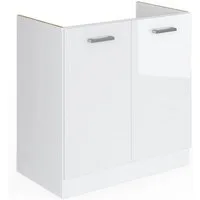Vicco Unterschrank R-Line, Weiß Hochglanz/Weiß, 80 cm ohne Arbeitsplatte (1-St)