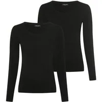 YSABEL MORA Langarmshirt (2er Pack) Rundhals-Ausschnitt, weich, Baumwollmix, elastisch
