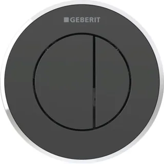 Geberit Fernbetätigung Typ 10 pneumatisch für 2-Mengen-Spülung UP-Drücker schwarz/glanzchrom, 116055 116055KM1