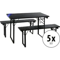 Stagecaptain Bierzeltgarnitur BBEU-110 Hirschgarten Bierzeltgarnitur für Balkon 110 cm - 5 x Set, (15-tlg)