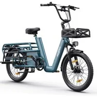 Onesport E-Bike Cityrad OT01 Cargo Damen u. Herren 250W, 48V, Geländereifen 20x2.6, Kettenschaltung, Heckmotor, 1296 Wh, elektrischen Bremshebel mit Scheibenbremesen, 20° Steigfähigkeit