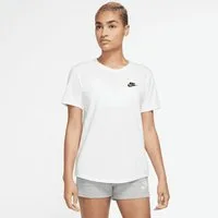 Nike Sportswear T-Shirt W NSW CLUB SS TEE mit leicht abgerundetem Saum, aus Baumwolle in Jersey-Qualität