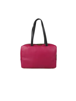 Giulia Monti Schultertasche Fuchsie Schwarz