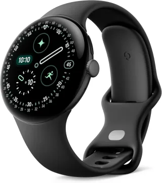 Google Pixel Watch 4 [WiFi + LTE inkl. Kautschuk-Armband obsidian] 45mm Aluminiumgehäuse matte black