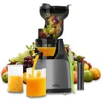 HOMELUX Slow Juicer Entsafter 140MM Öffnung für Ganze Gemüse Früchte mit 2 Tassen, Bürste, 150 W, BPA-Frei, Hohe Saftausbeute, Erhalt der Nährstoffe