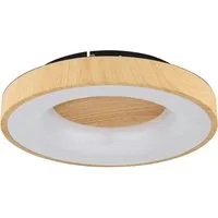 GLOBO LIGHTING LED Deckenleuchte JOLLI, Dimmfunktion, Fernbedienung, Infrarot inkl., Memoryfunktion, Nachtlichtfunktion, mehrere Helligkeitsstufen, LED fest integriert, Deckenlampe/holzoptik/rund/Wohnzimmer/Schlafzimmer/CCT 2700-6000K