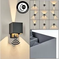 hofstein Außen-Wandleuchte Außenwandlampe mit Bewegungsmelder aus Metall in Anthrazit/Klar, moderne Leuchte mit Up&Down-Lichteffekt für Garten/Terrasse/Hof, IP54