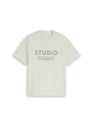 Denim Tom Tailor - Relaxed Fit T-Shirt mit Print frozen light mint - Gr. - S