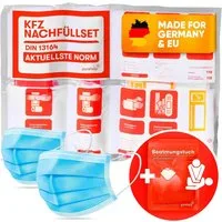 Purahelp KFZ-Verbandtasche Nachfüllset DIN 13164 nach aktueller Norm 2025 (StVO konform), (44 St), Inkl. Beatmungstuch - Erste Hilfe Set Auto Verbandskasten Auto 2025