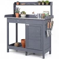 COSTWAY Pflanztisch (1-St), Gärtnertisch mit Schublade, Regal, aus Tannenholz