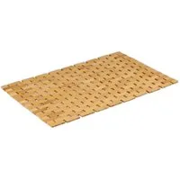 relaxdays Badematte Badvorleger aus Bambus, Höhe 10 mm, platzsparend aufbewahrbar, Bambus, rechteckig