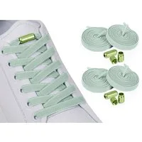ELANOX Schnürsenkel 4 Stück 8 mm BREIT elastische Schnürsenkel mit Mettalkapseln