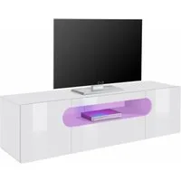 Home affaire Lowboard Real,Lowboard,TV-Kommode,TV-Möbel,Breite 150 kompl. hochglanz lackiert, mit 2 abgerundeten Türen,1 Klappe,die ein ovales offenes Fach bilden