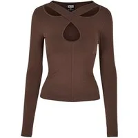 URBAN CLASSICS Langarmshirt Urban Classics Damen Ladies Crossed Cut Out Longsleeve (1-tlg)