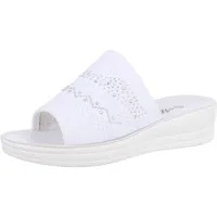 Ital-Design Damen Mules Freizeit Pantolette (86527297) Keilabsatz/Wedge Keilsandaletten in Weiß