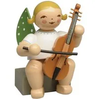 Wendt & Kühn Weihnachtsfigur Engel mit Viola da Gamba 650/86A, Haarfarbe zufällig blond oder braunhaarig