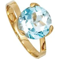 JOBO Goldring, 585 Gold mit Blautopas