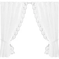 Arsvita Vorhang, Stangendurchzug, transparent, Gardinenset (2 Schlaufenschals, 2 Raffhalter) 140cm x 120cm, Voile