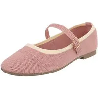 Ital-Design Bequeme Ballerinas mit Riemenverschluss für Damen Schnürpumps (91512213) Blockabsatz Riemchenballerinas in Altrosa