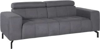 DOMO collection 2-Sitzer "Cunelli zeitlos und elegant, moderne Sitznähte als Designelement," wahlweise mit 6-fach verstellbaren Kopfteilen, fester Sitzkomfort