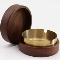 FOUORTUNATE-BEE Aschenbecher Outdoor-Aschenbecher mit Deckel & Edelstahl-Einsatz für Auto, Stilvoller Aschenbecher als Geschenk für Papa, Opa & Männer