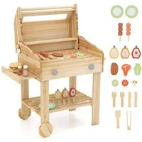 KOMFOTTEU Kinder-Grill, Spielset mit Spielzeugessen, für Kinder ab 3 Jahren