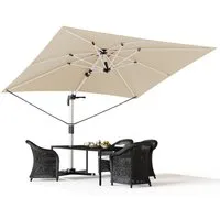 HOMALL Sonnenschirm 300x400 cm Ampelschirm mit Ständer, 360 Grad drehbar, UV-Schutz 50+, 300*400CM, φ330CM, 270*270CM, Gewicht 18-28KG, faltbar, geeignet für Garten, Terrasse, Schwimmbad