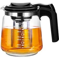 T24 Teekanne Glasteekanne mit Siebaufsatz Hitzebeständig Teesieb, 1,5 l, Edelstahlsieb & Ergonomischer Griff & Hitzeschutz