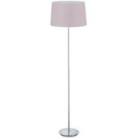 relaxdays Stehlampe mit Stoffschirm, Ein-/Ausschalten per Trittschalter, E27-Fassung, max. 60 W (Leuchtmittel nicht im Lieferumfang enthalten), lila