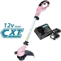 Makita Akku-Rasentrimmer UR 100 DSA2P 12 V max. 260 mm pink + 2x Akku 2,0 Ah + Ladegerät