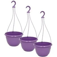 Heimwerkercenter Blumentopf MePla 3 Stück Ampel ORION - Blumenampel ø25cm - Blaulila